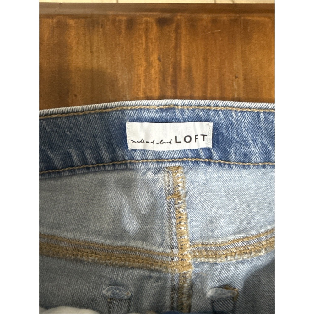 Ann Taylor LOFT The Wide Leg High Waist Jeans Size 2 Wide Leg Raw Cuff - Picture 3 of 9
